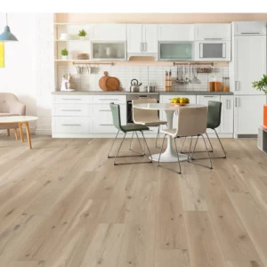 VV810_05028_ROOM COREtec Luxury Vinyl in a light blonde wood color in a kitchen | Shoreline Flooring